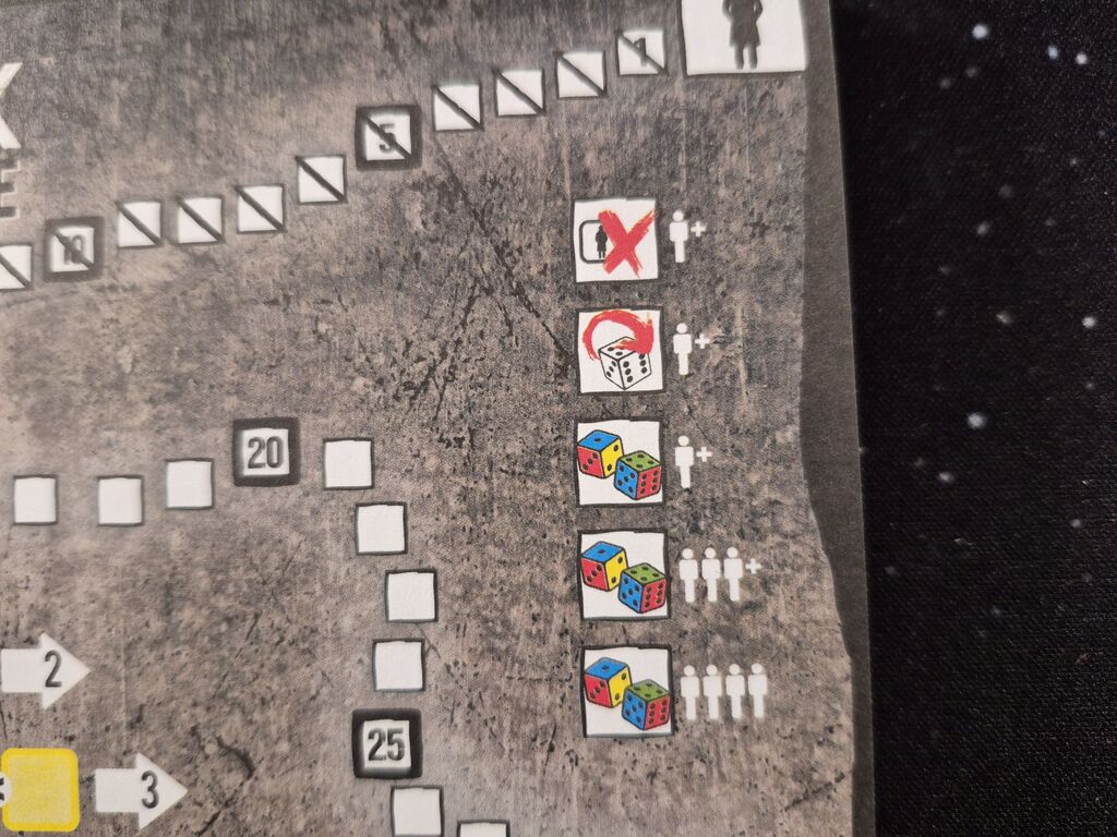 Ausschnitt von Blatt von Spielblock mit Symbolen.