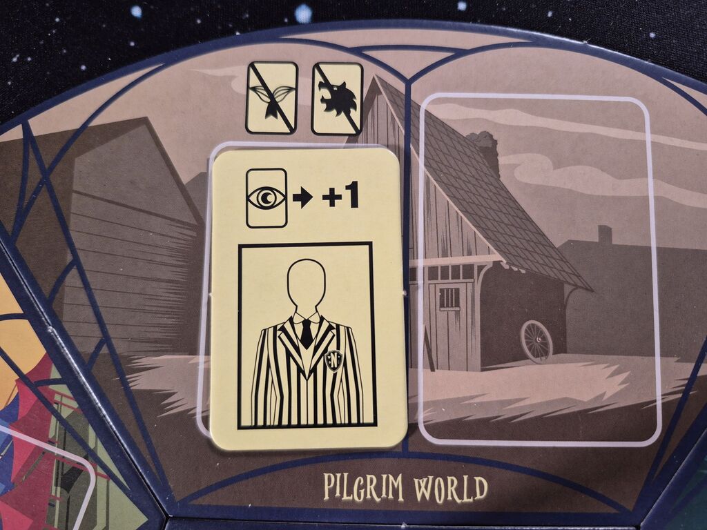 Spielplanausschnitt mit Marker und Symbolen.