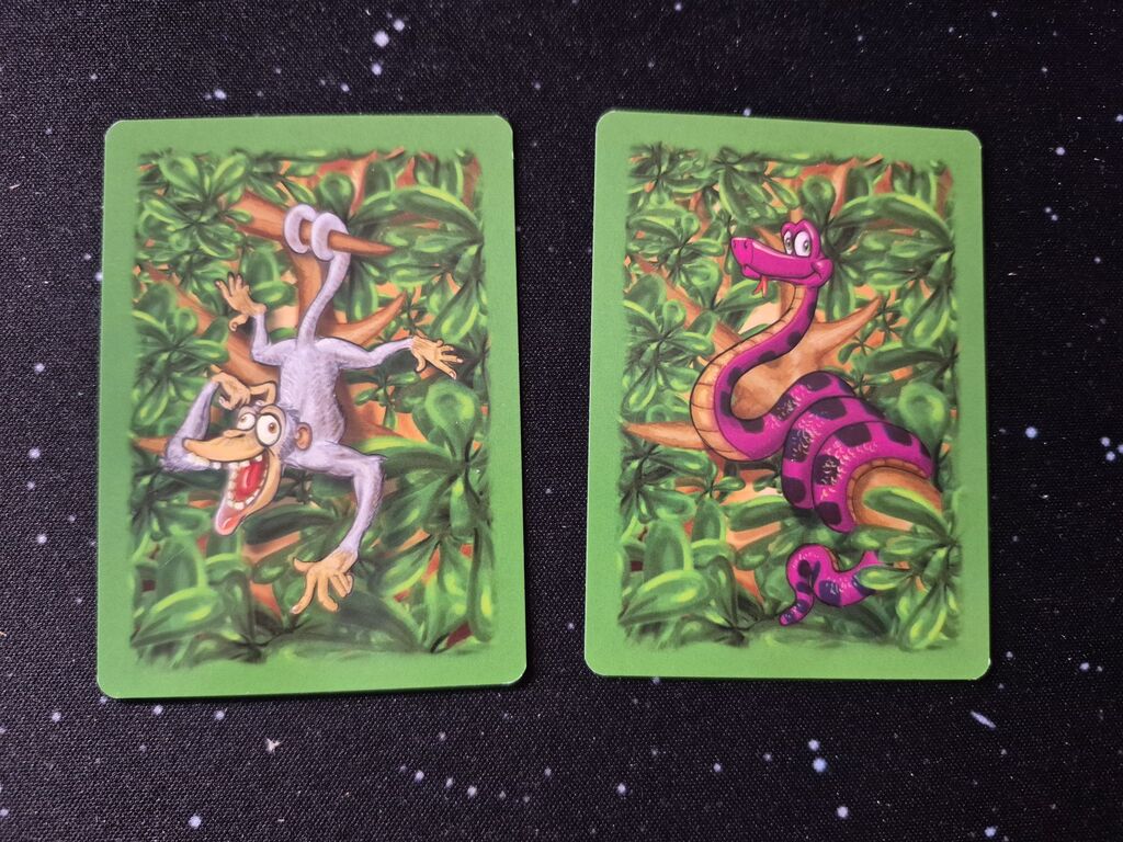 Karte mit Affe, Karte mit Schlange.
