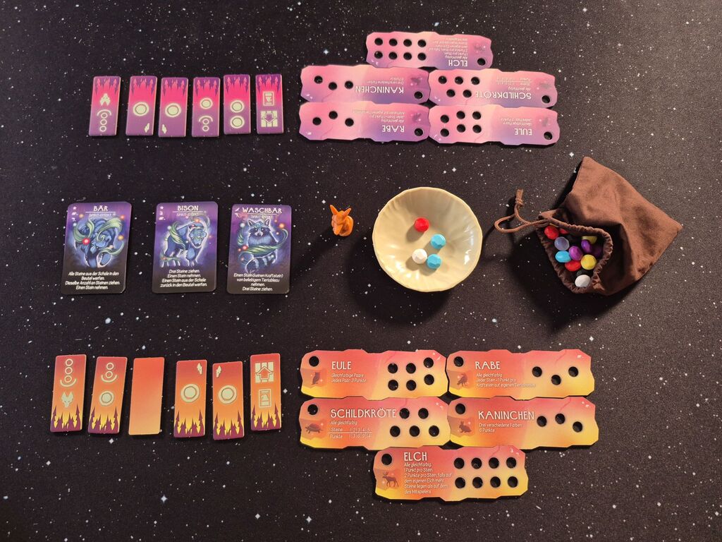 Der SPielaufbau von "Spirits of the Wild".