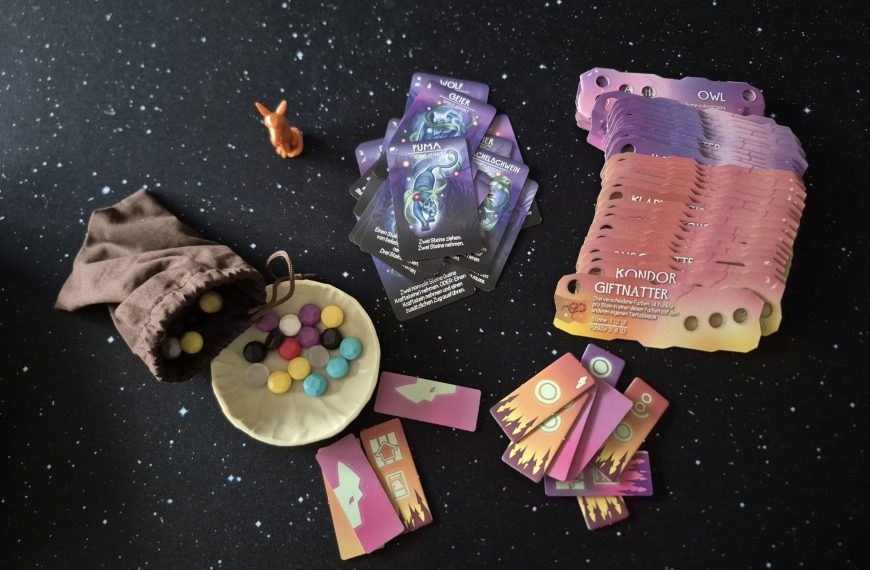 Spielmaterial von "Spirits of the Wild".