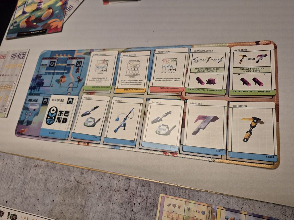 Spielmaterial von "Tend".