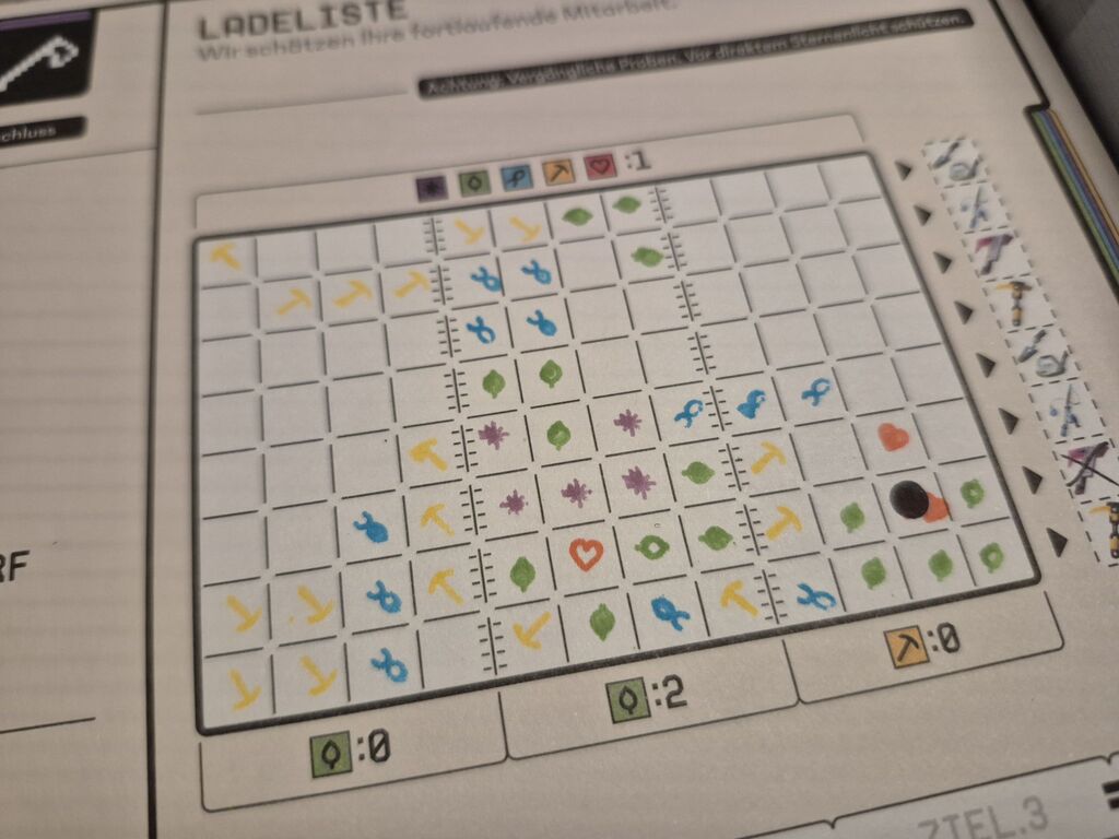 Ein Raster mit bunten Stempeln.