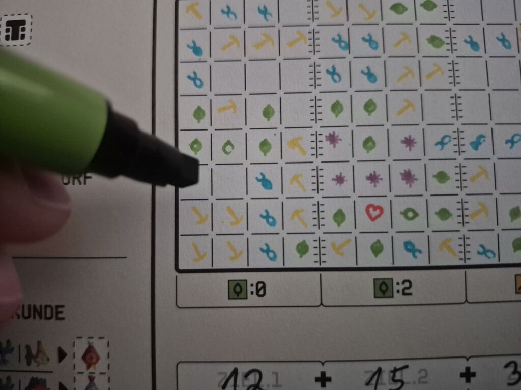 Stiftspitze über Raster.