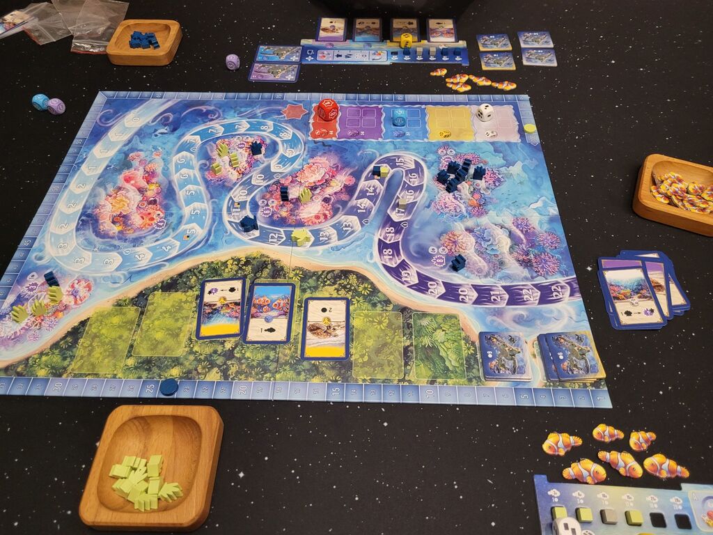 Spielmaterial im Spielverlauf.