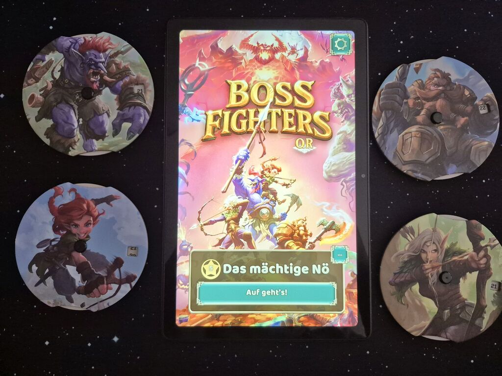 Tablet und Lebenspunkteanzeiger.