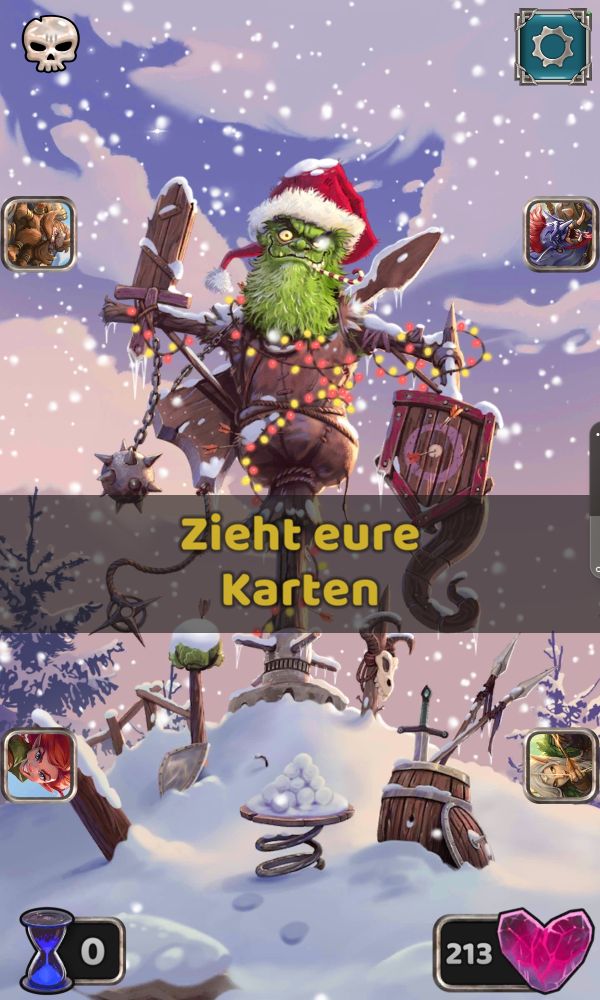 Screenshot mit Monster, das dem Grinch ähnelt.