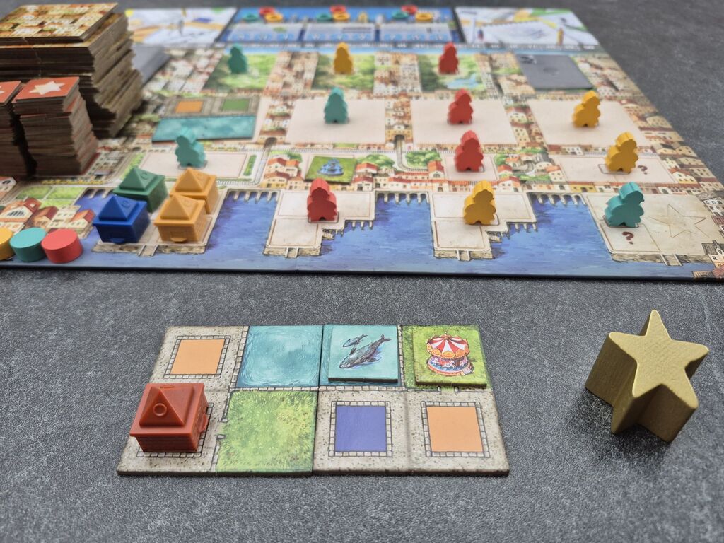 Spielmaterial von "Cities".
