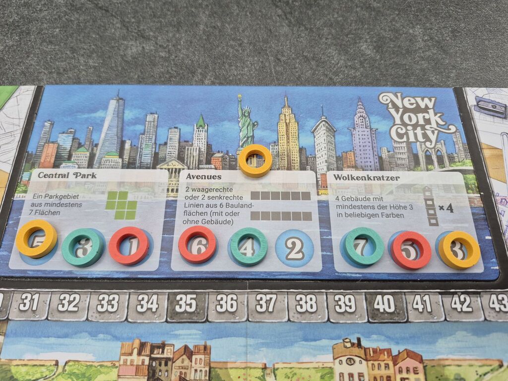 Spielplanausschnitt mit Markern.