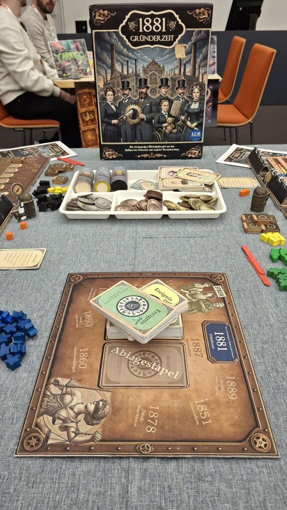 Spielmaterial und das Cover von "Gründezreit 1881".