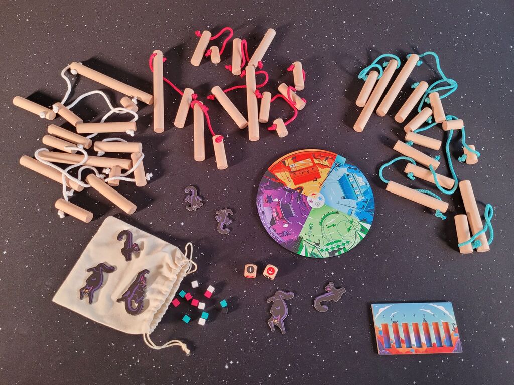 Komplettes Spielmaterial von "Nekojima".