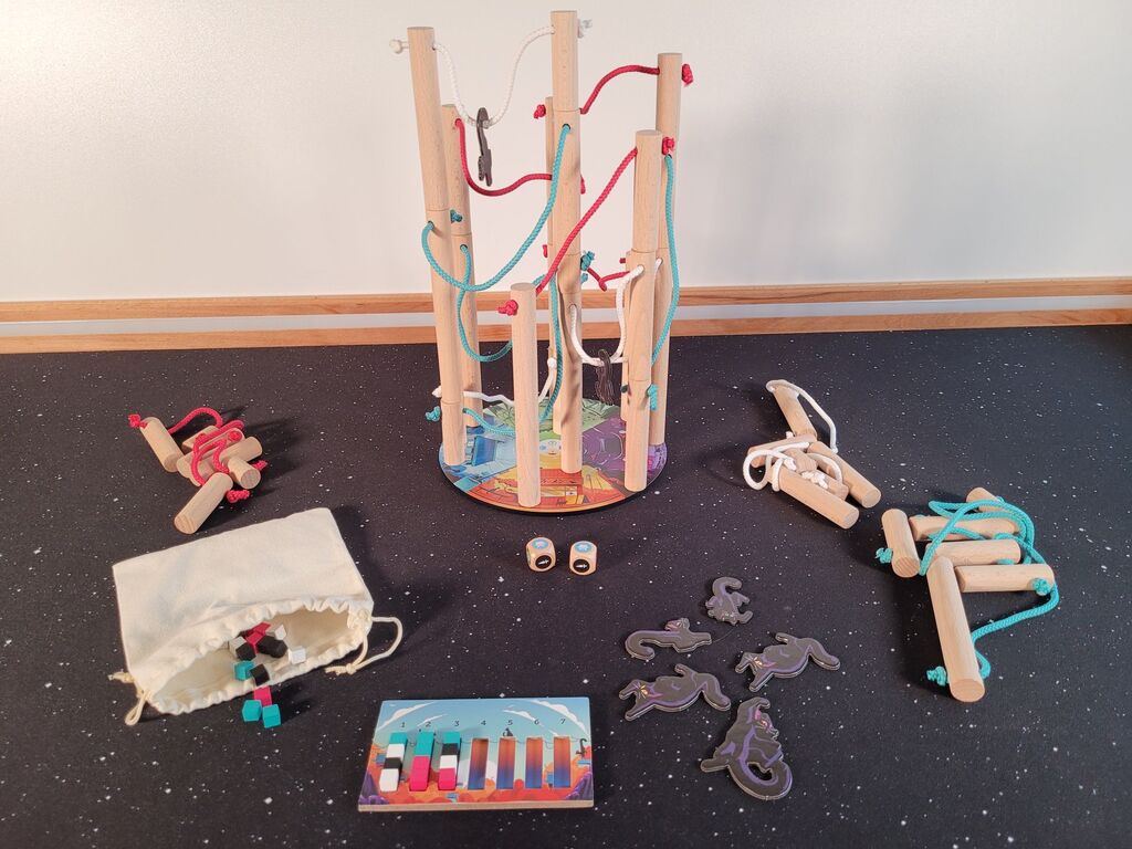 Spielmaterial im Spielverlauf.