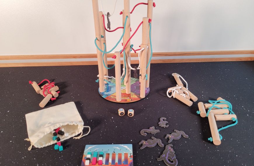 Spielmaterial im Spielverlauf.