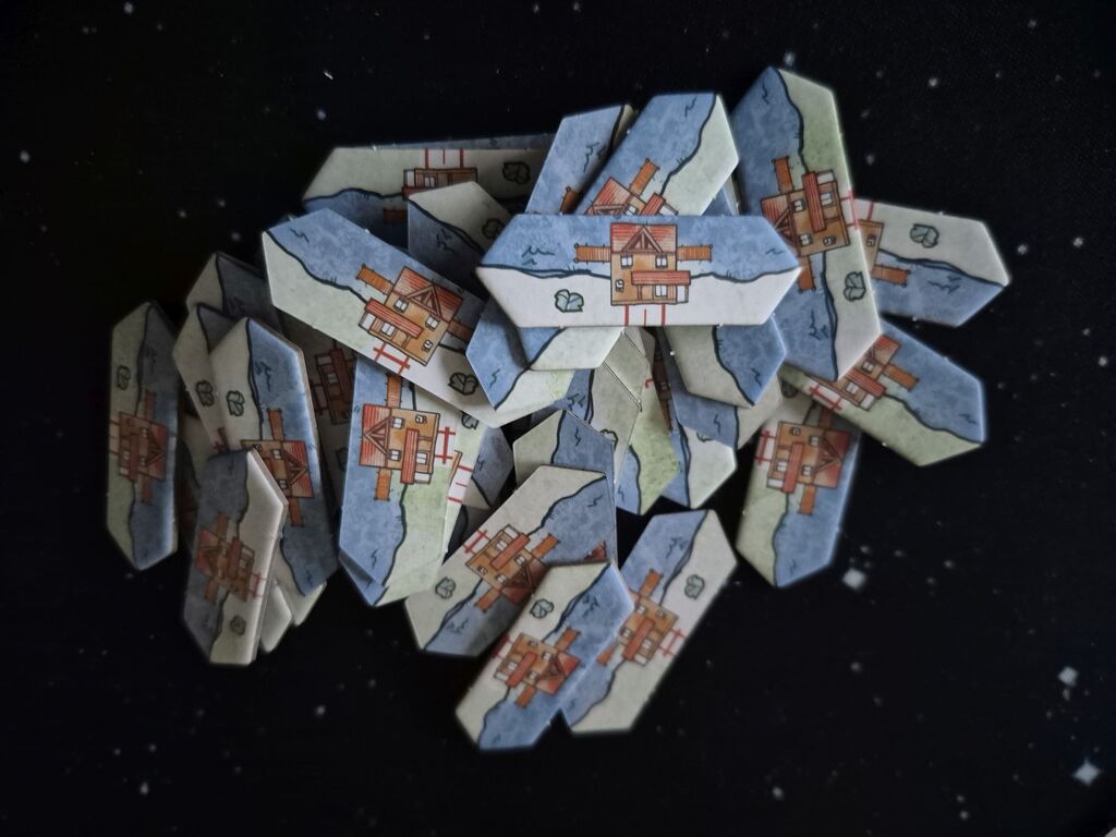 Plättchen mit Häuschchen.