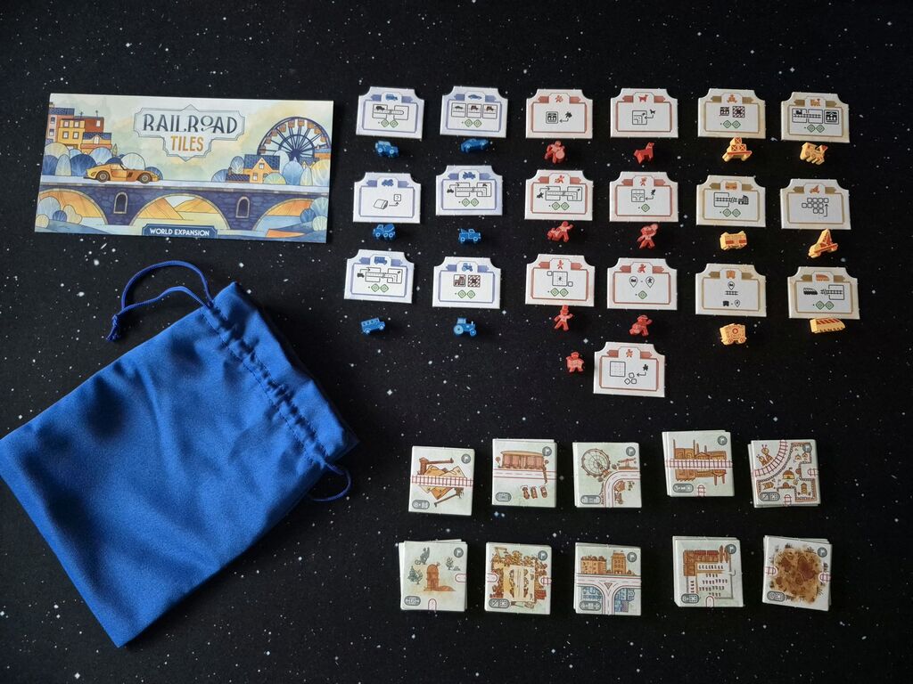 Spielmaterial von "Railroad Tiels".