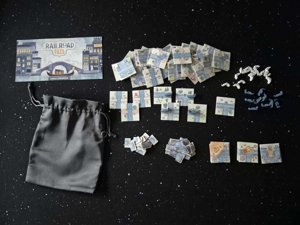 Spielmaterial von "Railroad Tiles".