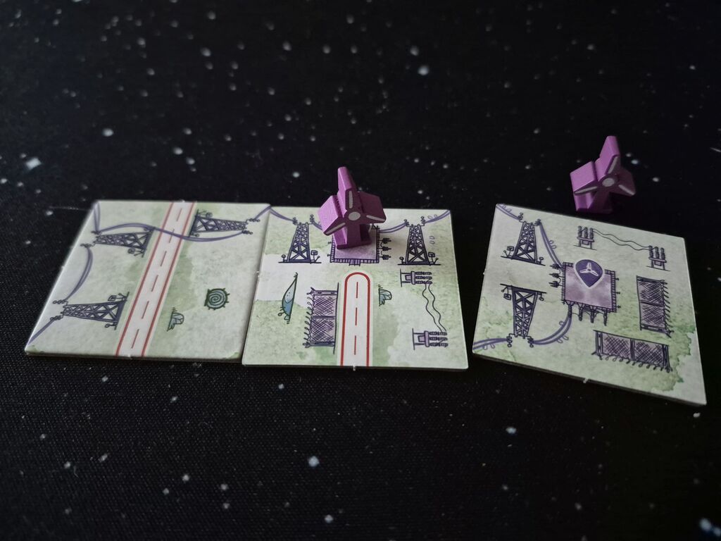 Spielmaterial von "Railroad Tiles".