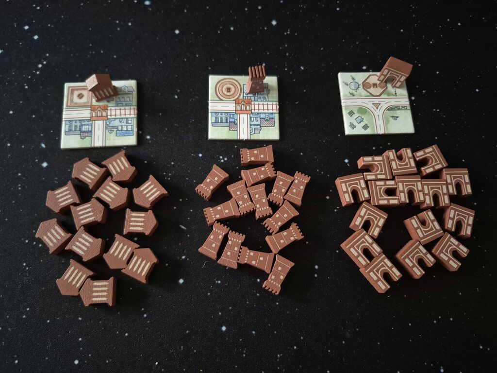 Spielmaterial aus "Railroad Tiles".