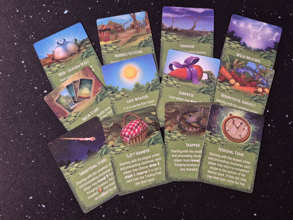 Karten mit Bild und Text aus "Survival of the Fattest".