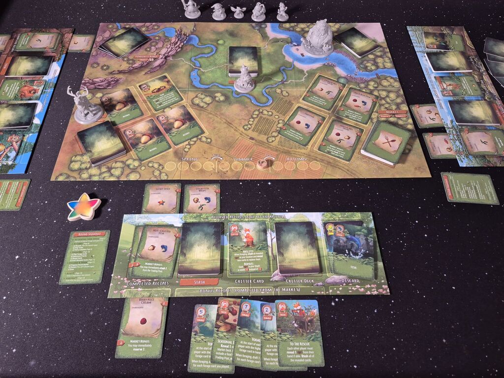 Spielmaterial im Spielverlauf.