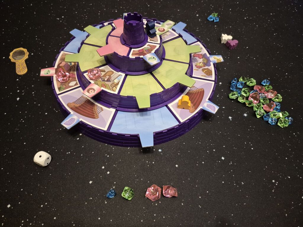 Spielmaterial im Spielverlauf.