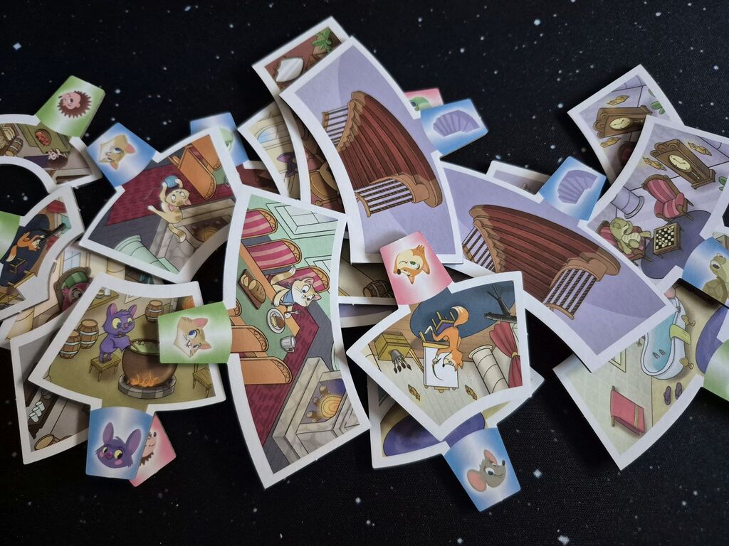 Raumplättchen mit Tieren.