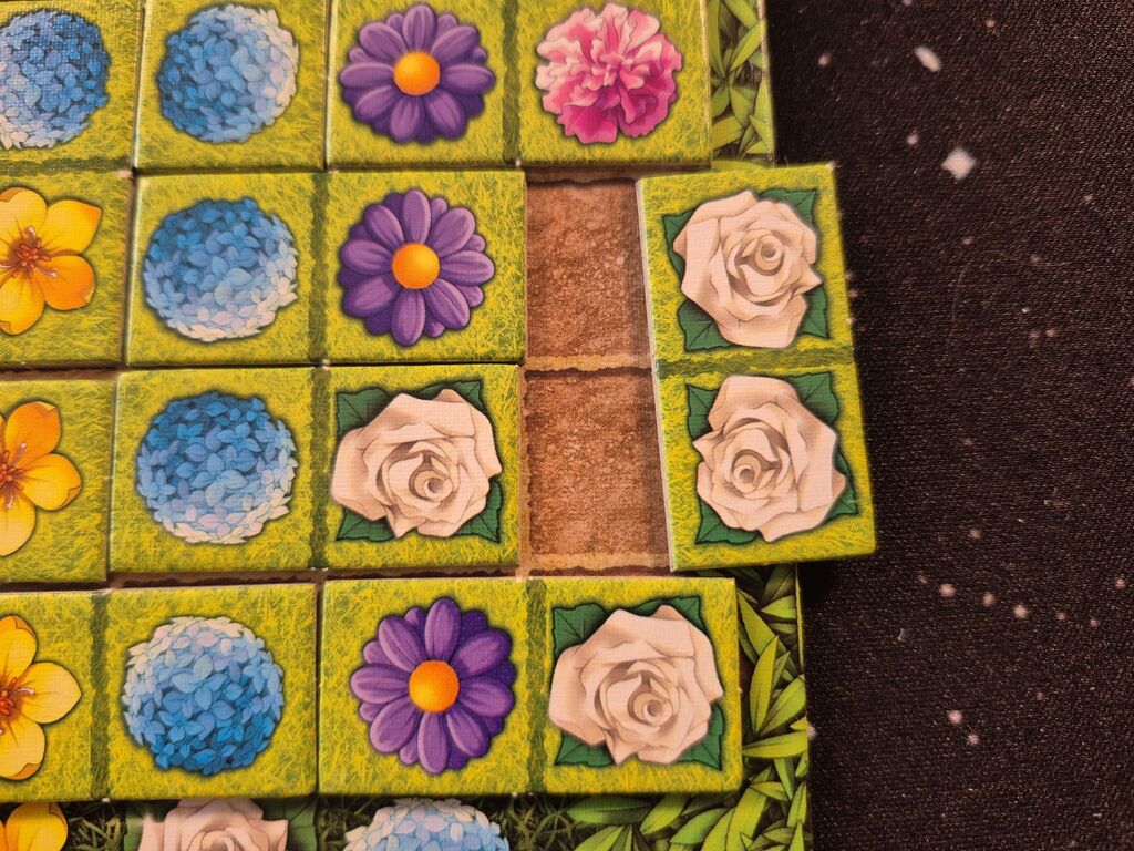 Plättchen in Lücke zwischen anderen Plättchen auf Spielplan.