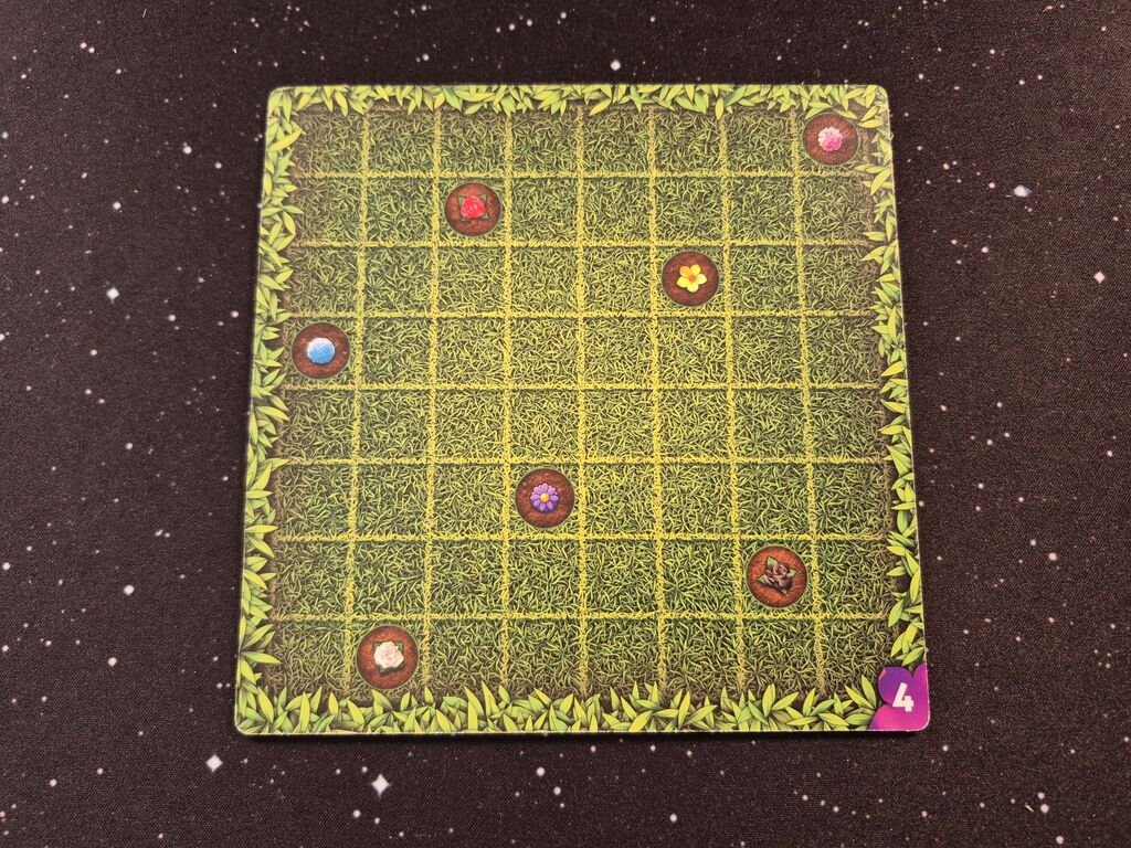 Spielplan mit "acht mal acht"-Raster.
