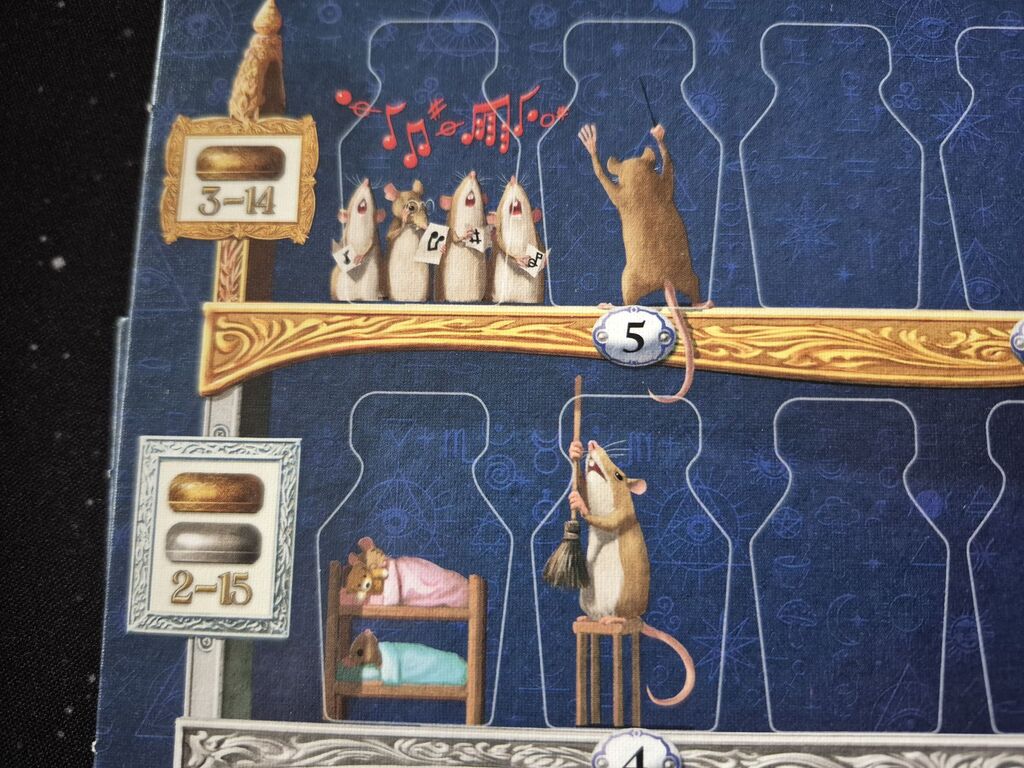 Spielplanausschnitt mit singenden Ratten.