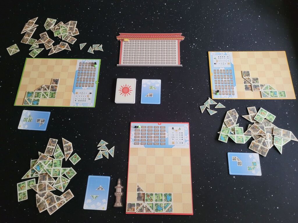 Spielmaterial von "Tangram City" im Überblick.