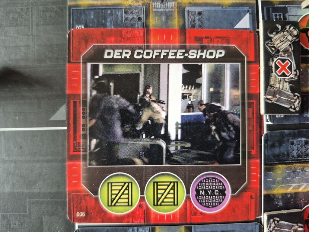 Karte mit Text, Symbolen und Foto.