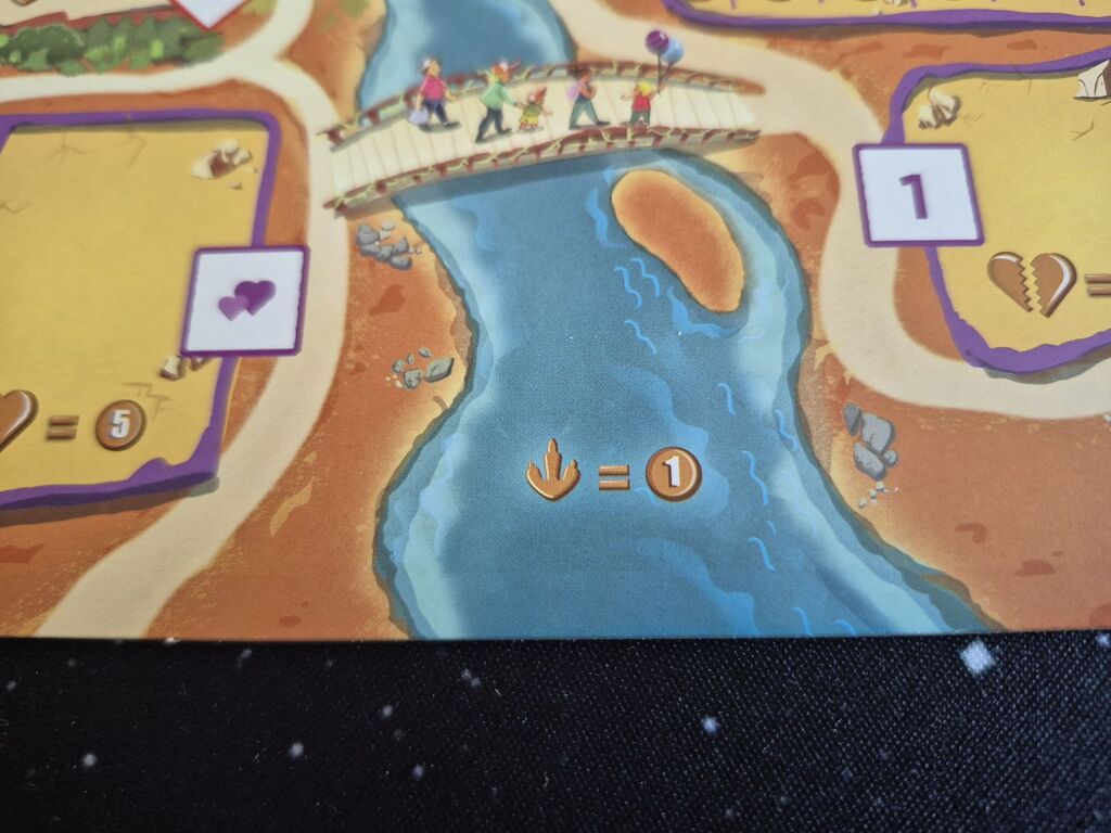 Spielplanauschnitt mit Fluss und Symbol.