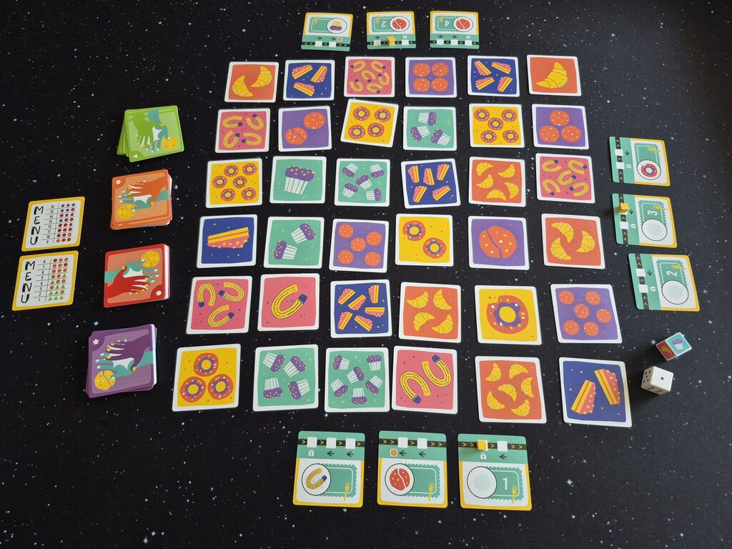 Spielmaterial im Spielverlauf.