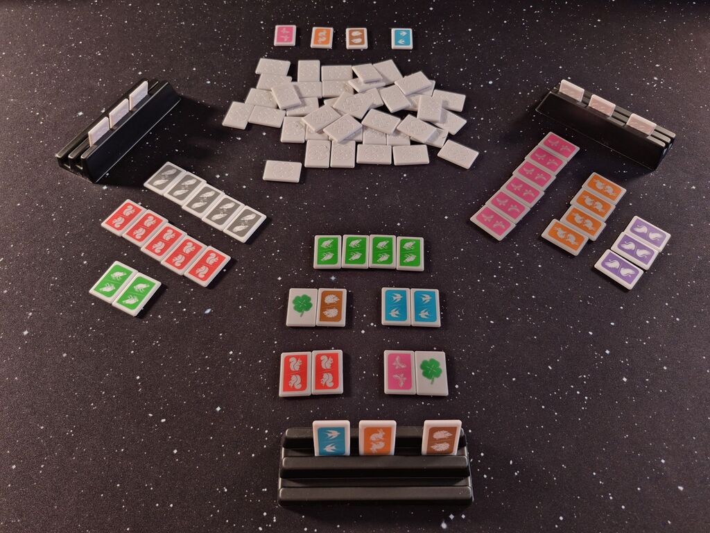 Spielmaterial im Spielverlauf.