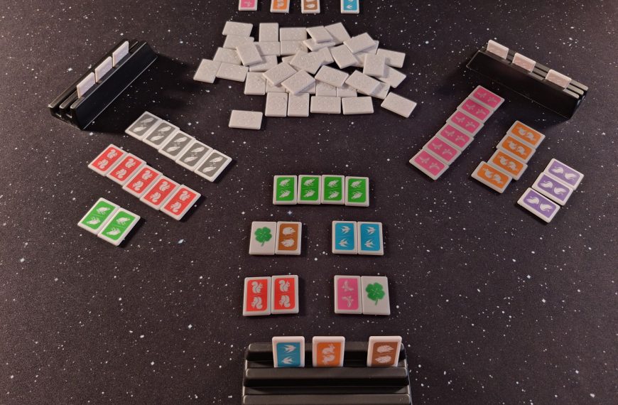 Spielmaterial im Spielverlauf.