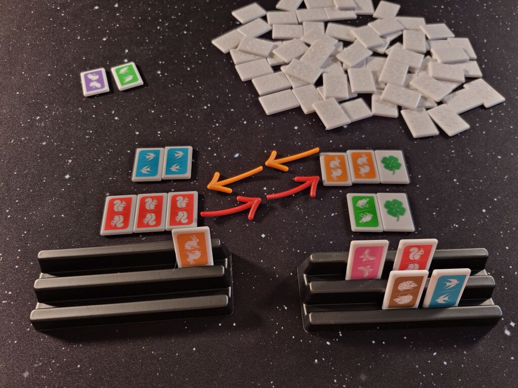 Spielaktion in einem Zug von "My Seven".