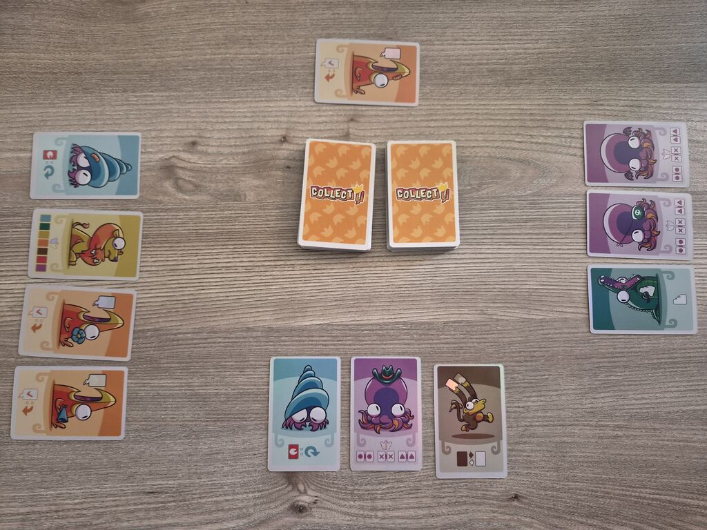 Spielmaterial im Spielverlauf.