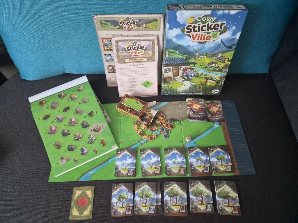 Kompletes Spielmaterial von "Cozy Stickerville".