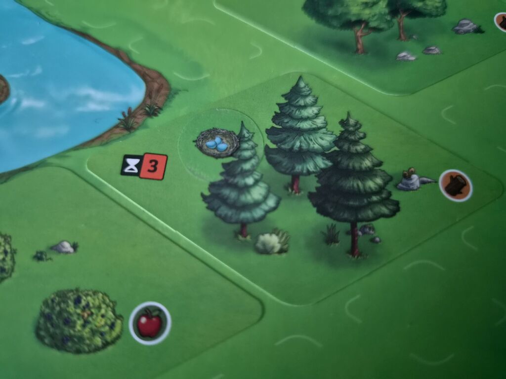 Aufkleber auf Spielplan von "Cozy Stickerville".