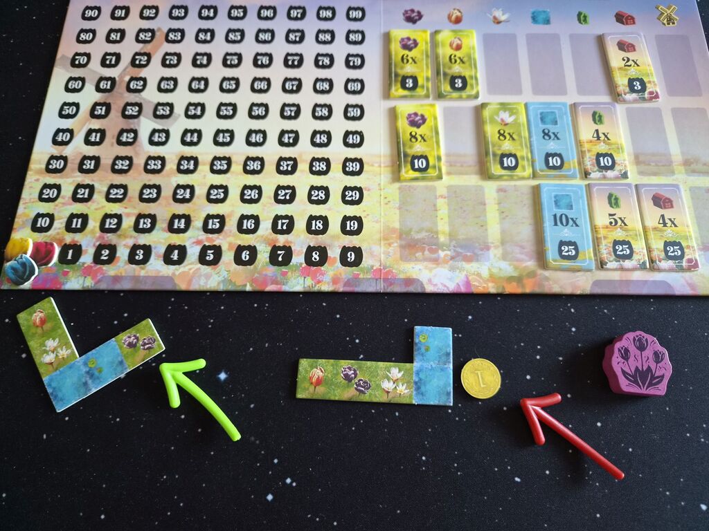 Spielmaterial von "Frosted Blooms".