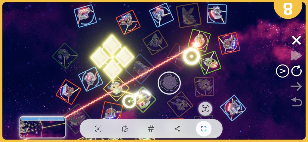 Screenshot mit Symbolen.
