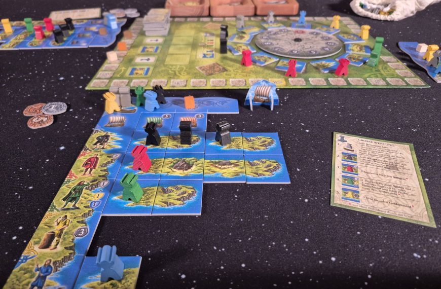 Spielmaterial im Spielverlauf.