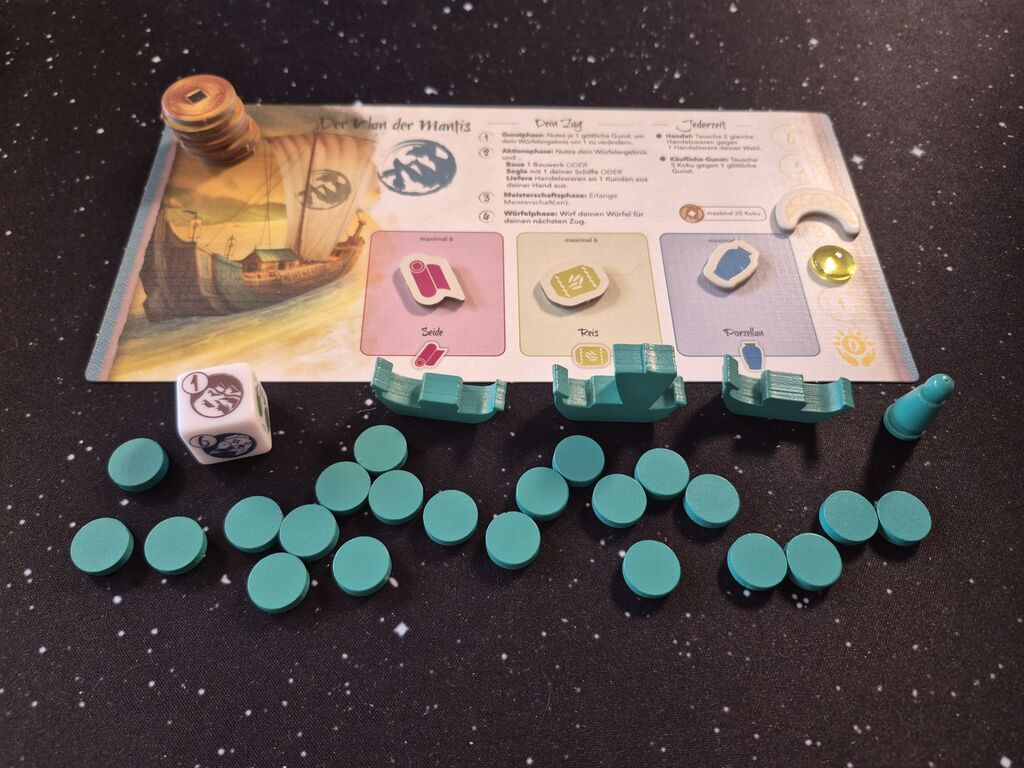 Material eines Spielers bei "Am Goldenen Fluss".