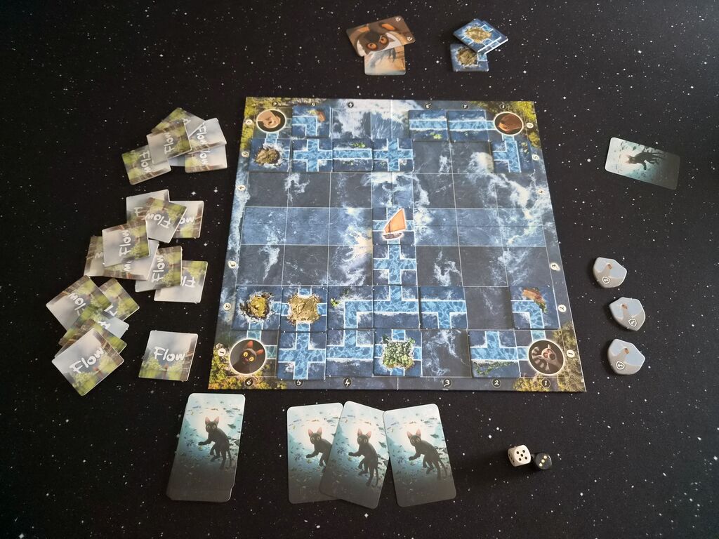 Spielmaterial im Spielverlauf.