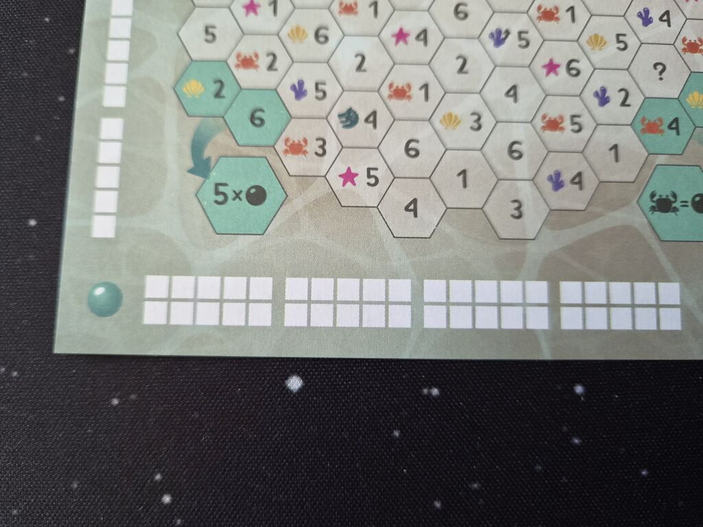 Spielplanausschnitt mit leeren Tabellenfeldern.