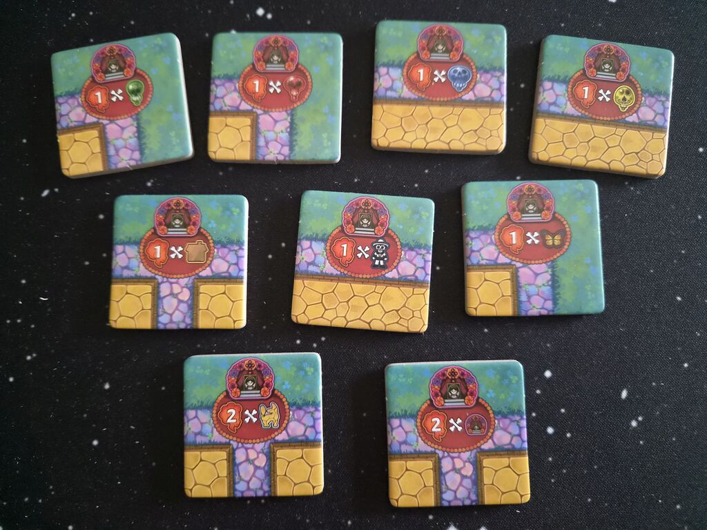 Neu Plättchen aus "Viva Catrina" mit Symbolen.