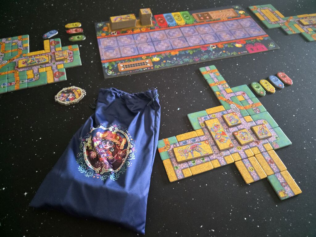 Spielmaterial von "Viva Catrina" am Spielende.