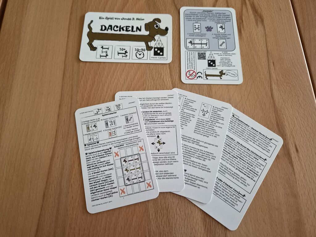Karten mit viel Text.