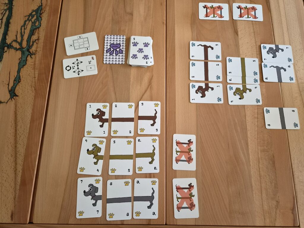 Spielmaterial am Spielende.