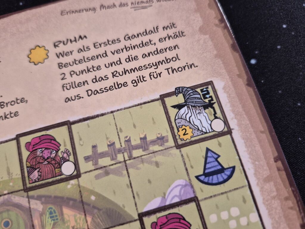 Spielplanausschnitt mit Illustration von Gandalf.